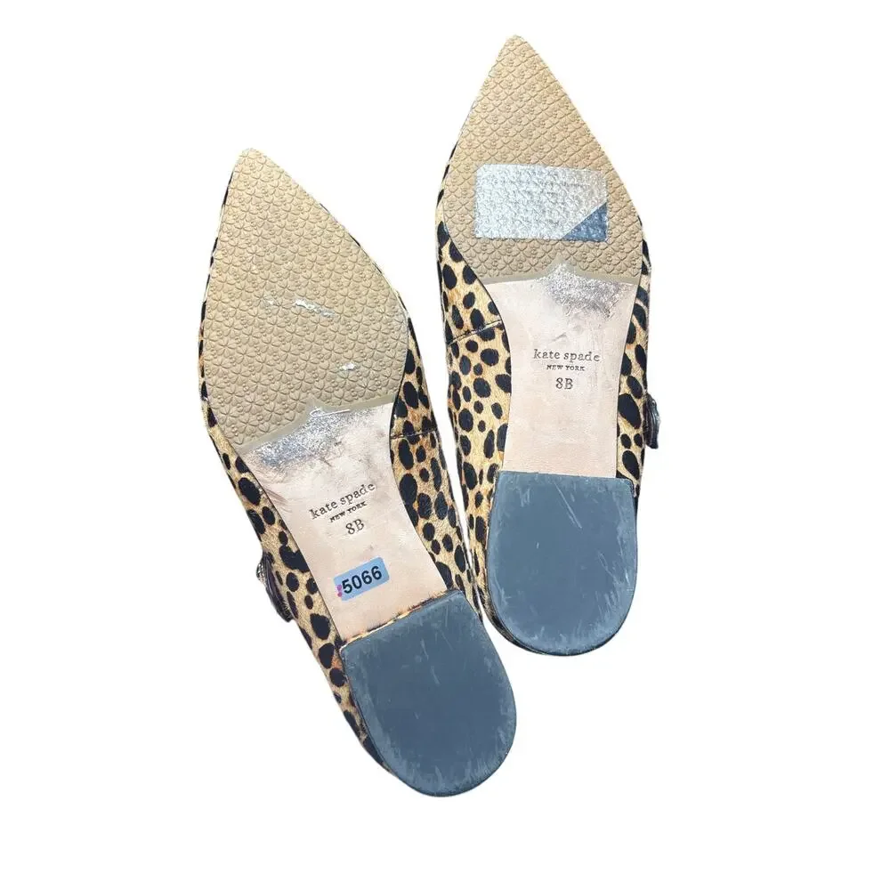 Kate Spade Cheetah Print Animal Fur Flat sz 8 - Picture 3 of 3